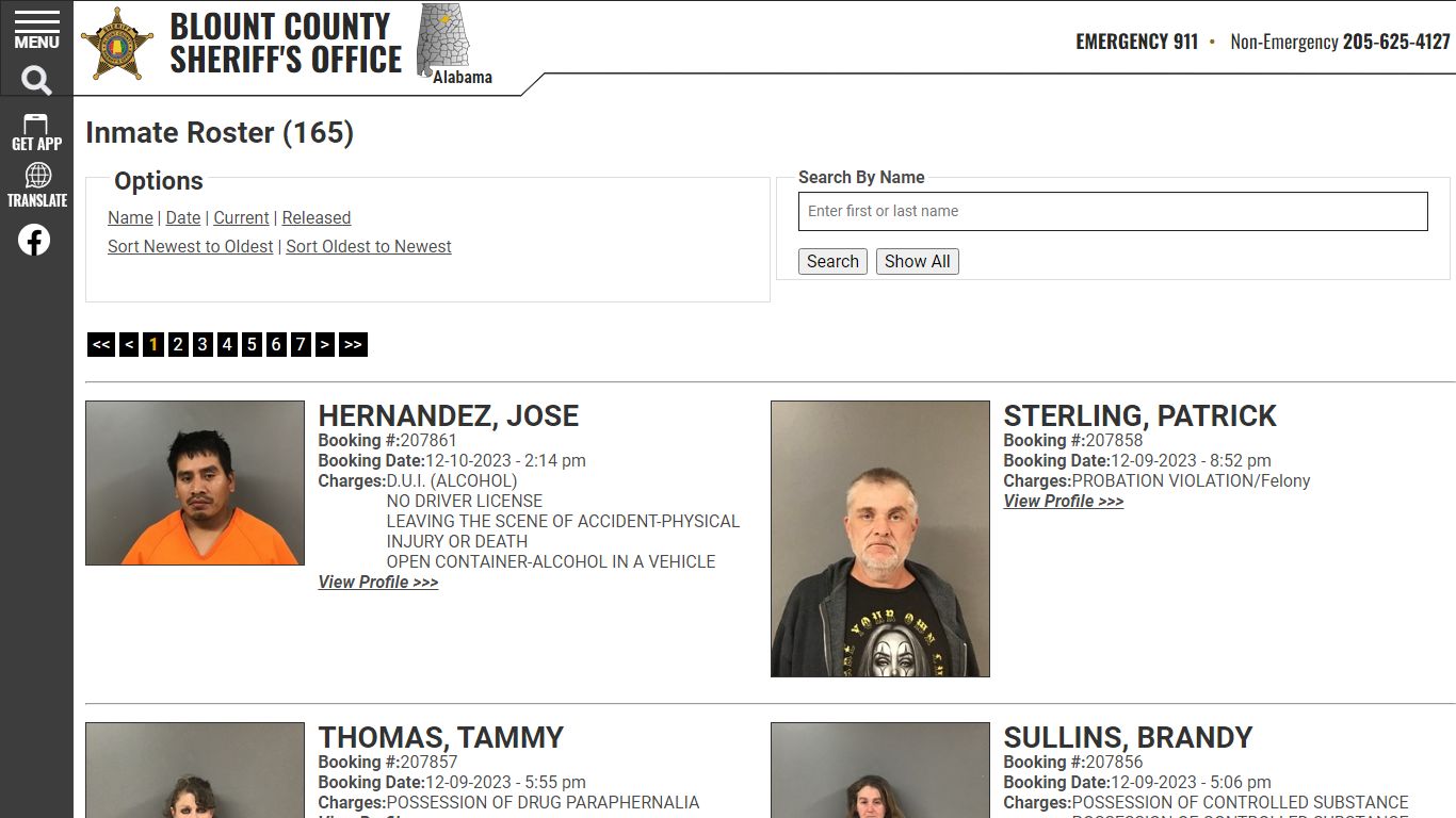 Inmate Roster (171) - Blount County Sheriff's Office